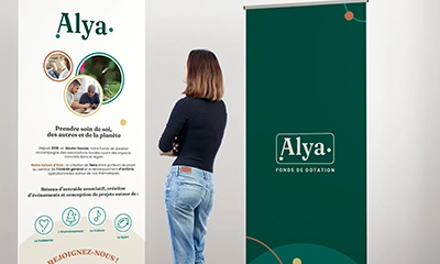 visuel de kakemono pour alya, fond de dotation
